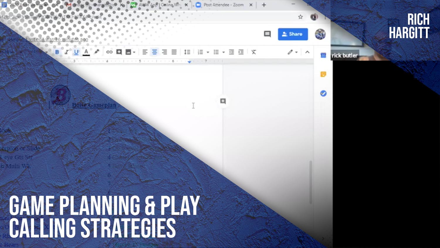 Dialling Game Playing Game Planning & Play Calling Strategies – Rich Hargitt Football